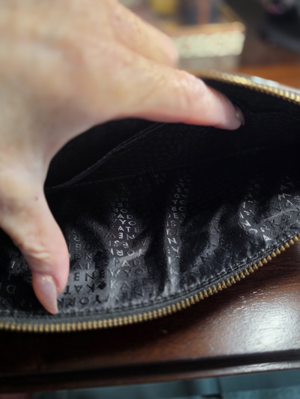 Kate Spade Black and Silver Owl Appliqué Clutch - Picture 5 of 6